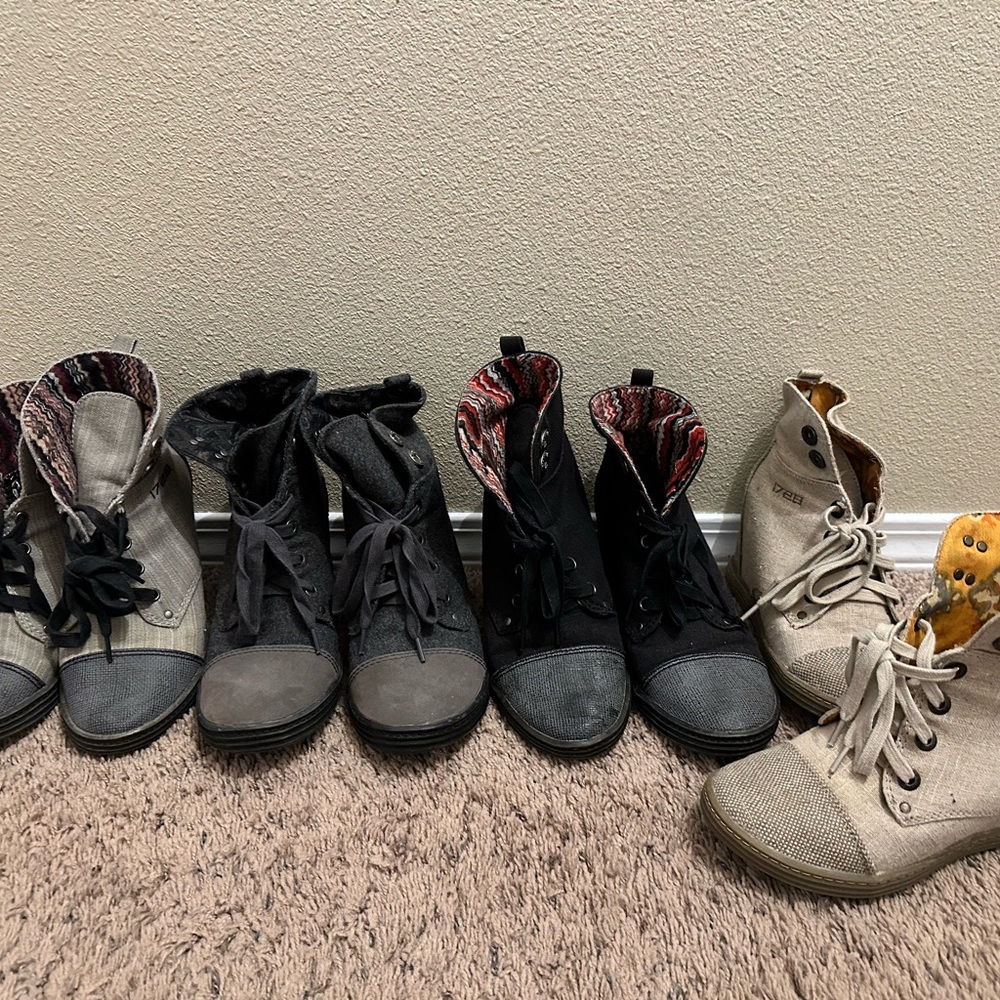Blowfish Wedge Booties 4 Pairs Size 8.5